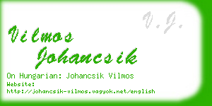 vilmos johancsik business card